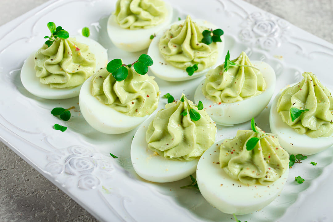 Boiled Eggs with Guacamole